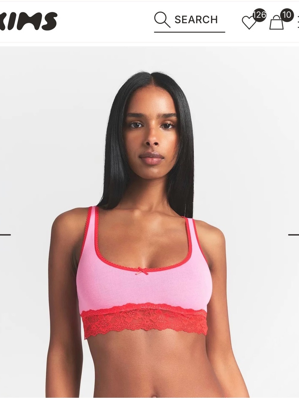 Skims LIGHTWEIGHT COTTON LACE SCOOP BRALETTE